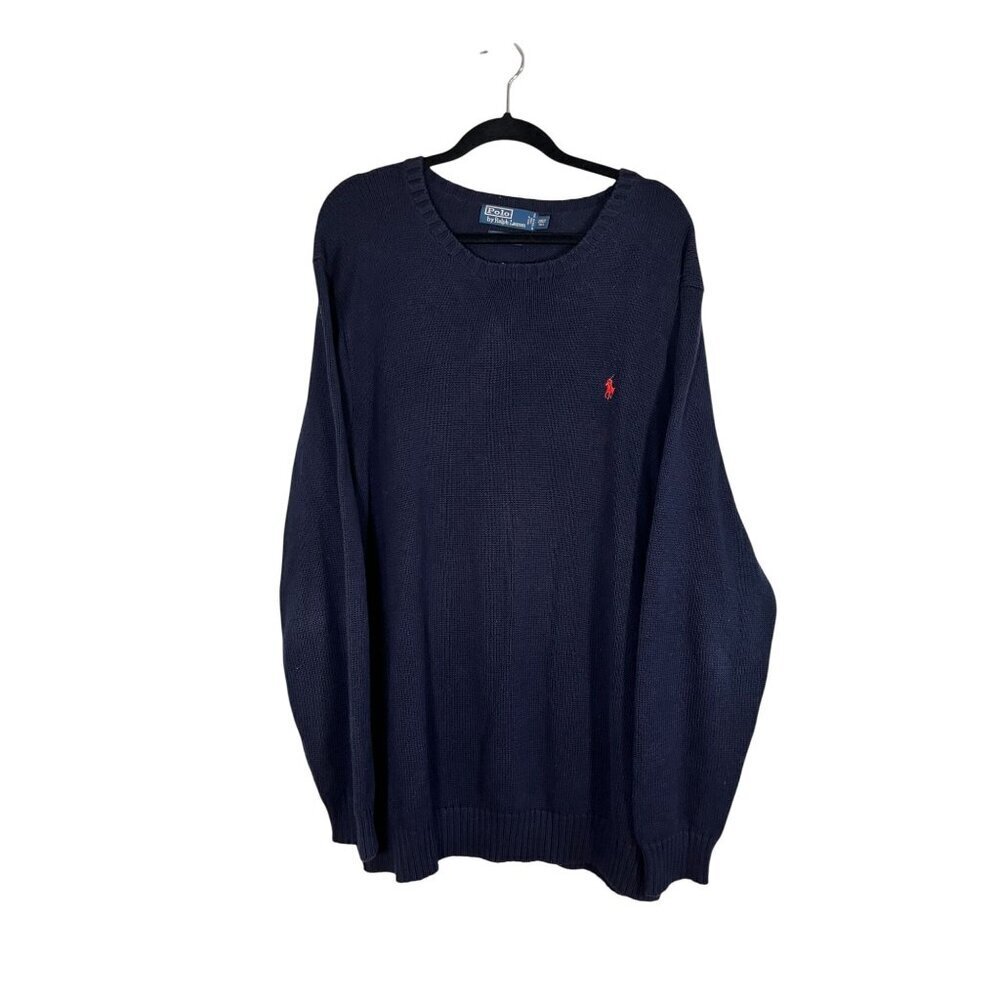 Ralph Lauren Knit Sweater Blue 2XLT Preppy Old Money Academia Classic Neutral